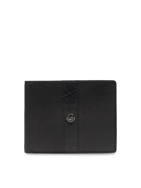 

Da Milano Men Black Solid Leather Two Fold Wallet
