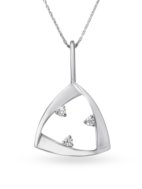 

Mia by Tanishq 14KT White Gold Fancy Pendant, Silver
