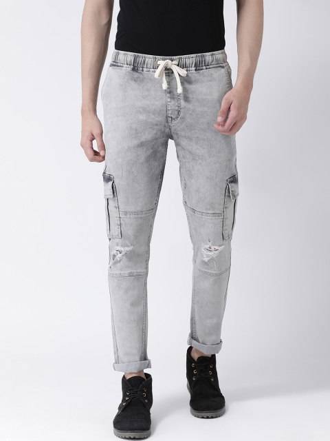 

REALM Men Grey Slim Fit Mid-Rise Mildly Distressed Jeans