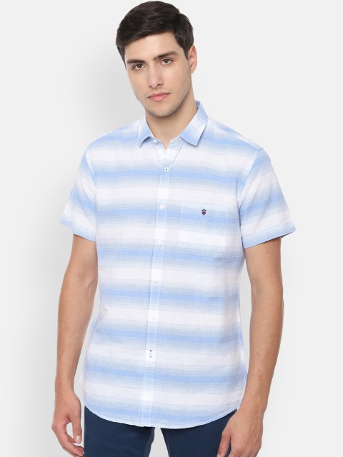 

Louis Philippe Sport Men Blue & White Slim Fit Striped Casual Shirt