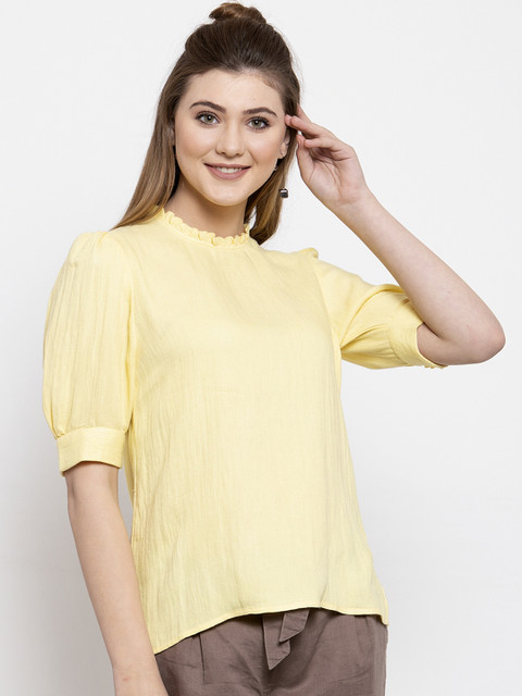 

Gipsy Women Yellow Solid Top