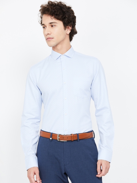 

CODE by Lifestyle Men Blue Slim Fit Self Design Formal Shirt