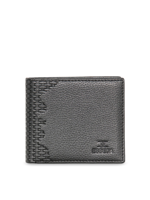

ESBEDA Men Black Textured Two Fold Wallet