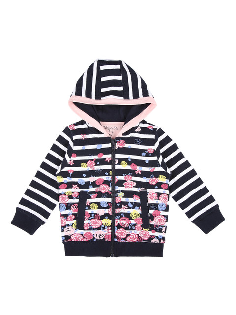 

Chirpie Pie by Pantaloons Girls Navy Blue & Pink Printed Hooded Sweatshirt
