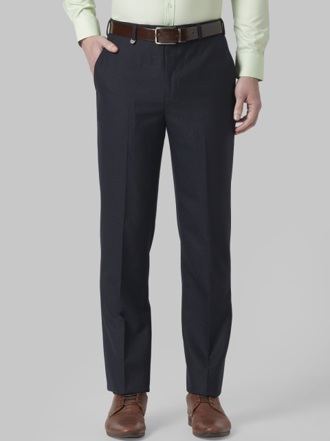 

Park Avenue Men Navy Blue Regular Fit Solid Formal Trousers