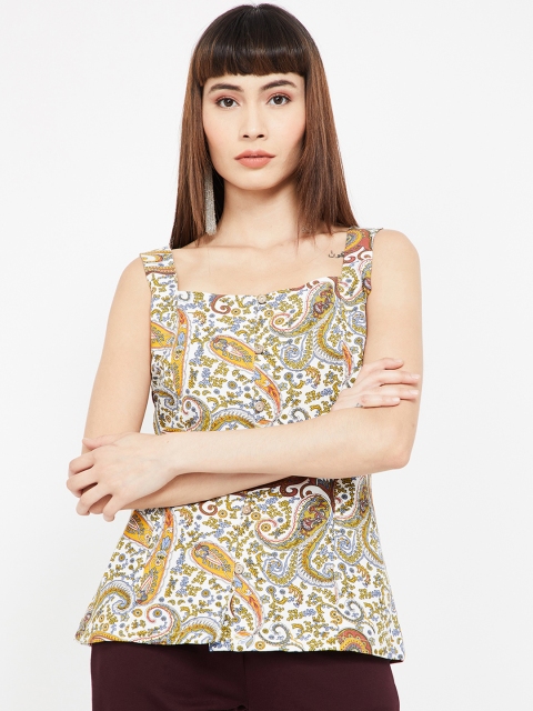 

CODE by Lifestyle Women Beige And Yellow Printed Top