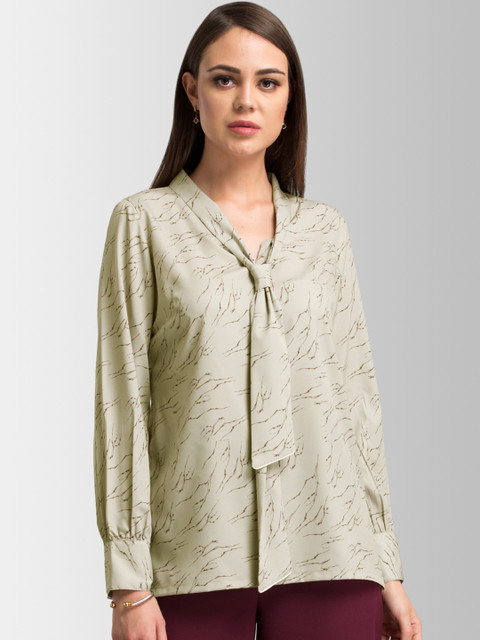 

FableStreet Women Cream-Coloured Printed Top