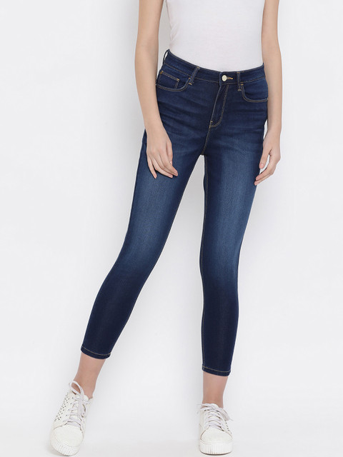 

Monte Carlo Women Blue Skinny Fit Mid-Rise Clean Look Cropped Jeans