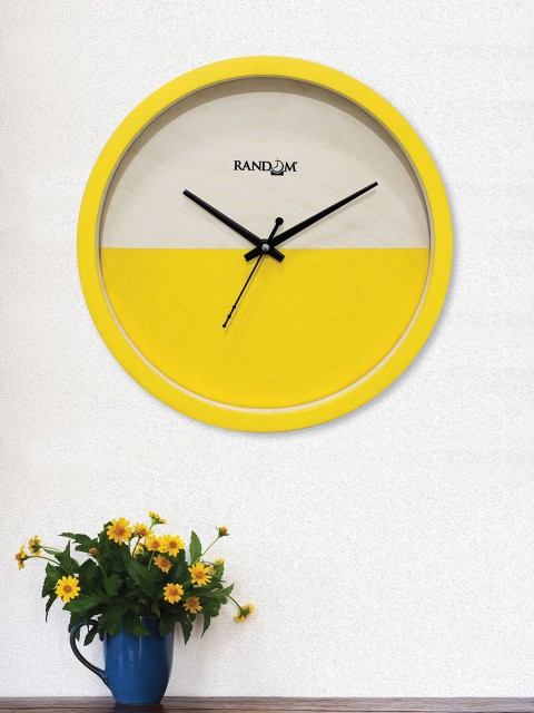 

RANDOM Yellow & White Round Colourblocked 25Cm Analogue Wall Clock