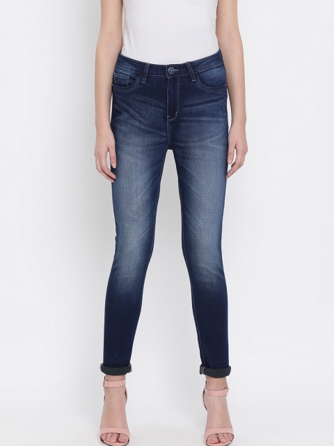 

Monte Carlo Women Blue Skinny Fit Mid-Rise Clean Look Cropped Jeans