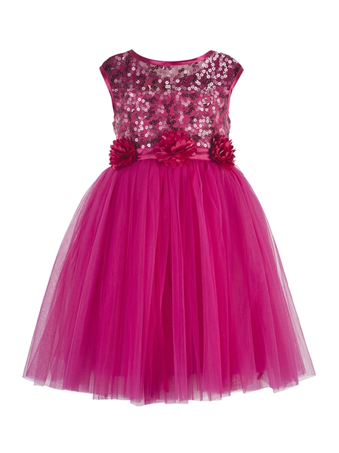 

Toy Balloon kids Girls Pink Self Design Fit and Flare Dress
