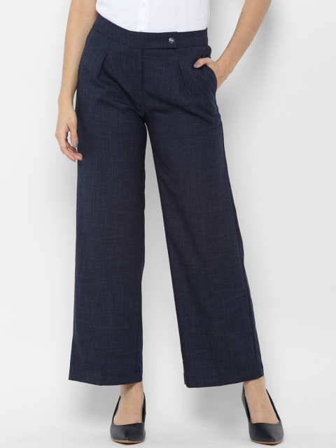 

Allen Solly Woman Navy Blue Regular Fit Solid Culottes