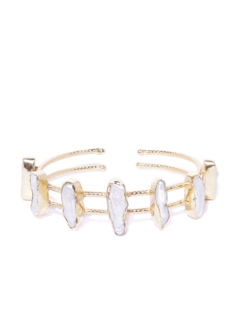 

Kairi Gold-Plated White Handcrafted Cuff Bracelet