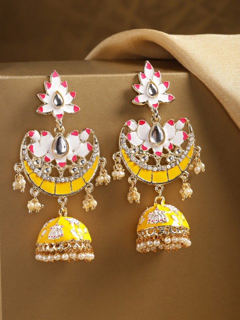 

Kairi Gold-Plated & Yellow Classic Jhumkas