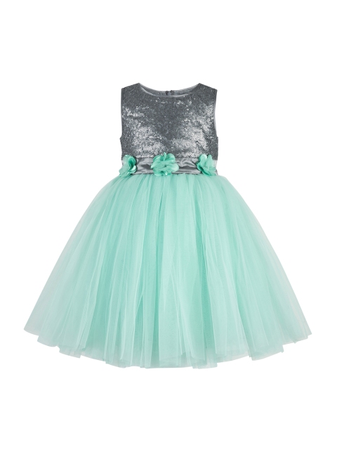 

Toy Balloon kids Girls Sea Green Embellished Fit and Flare Dress