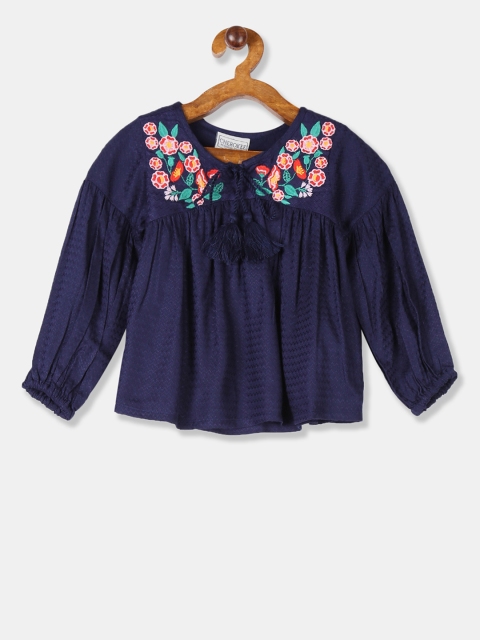 

Cherokee Girls Blue Printed A-Line Top
