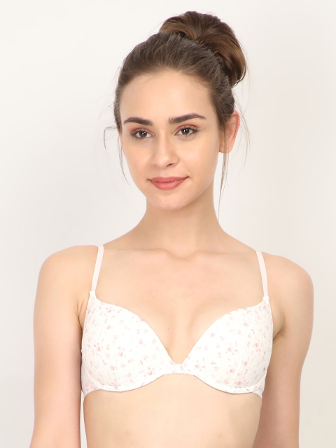 

WOMENSECRET Pink Printed Non-Wired Lightly Padded Push-Up Bra 5662540
