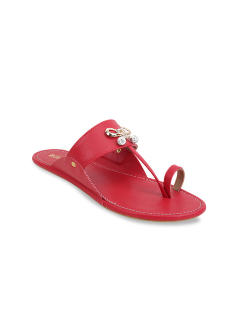 

SCENTRA Women Red Solid One Toe Flats