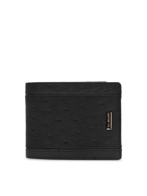 

Da Milano Men Black Solid Two Fold Leather Wallet