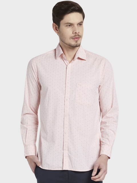 

ColorPlus Men Pink Tailored Fit Printed Casual Shirt