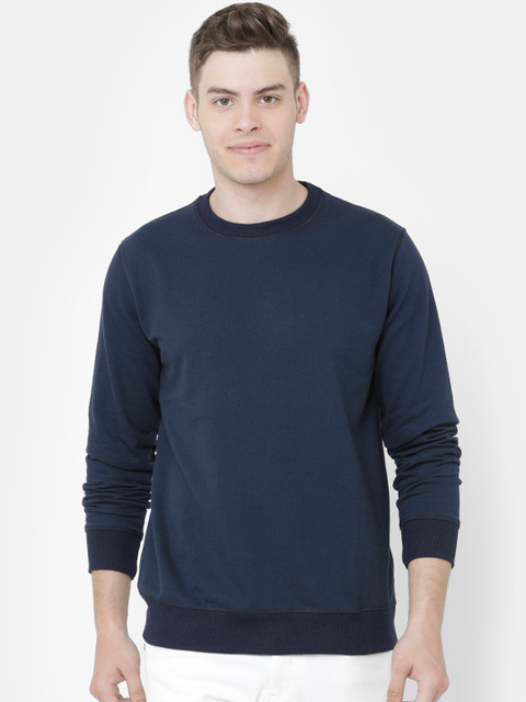 

ELEGANCE Men Navy Blue Solid Sweatshirt