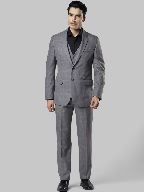

Raymond Men Grey Checked Single-Breasted Formal Suit