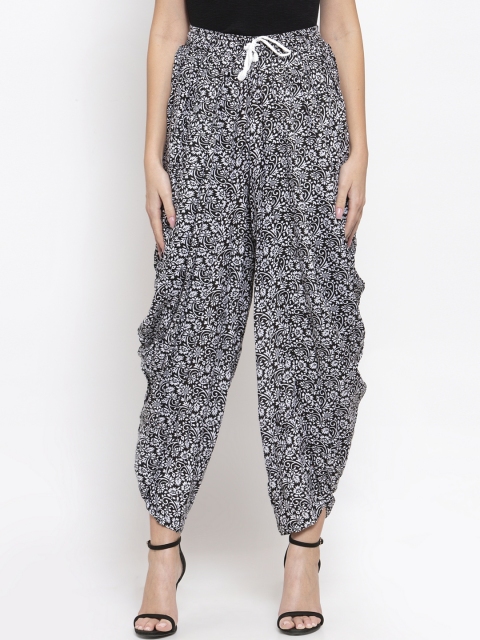 

Jompers Women Black & White Printed Dhoti