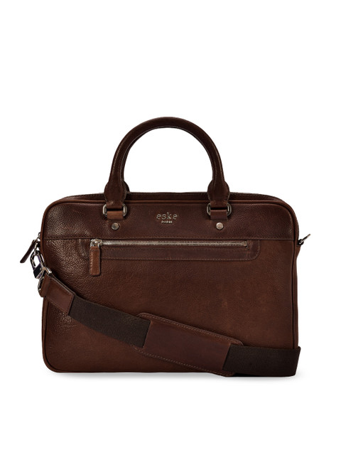 

Eske Men Brown Solid 14 inch Leather Laptop Bag