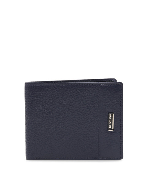 

Da Milano Men Blue Solid Leather Two Fold Wallet