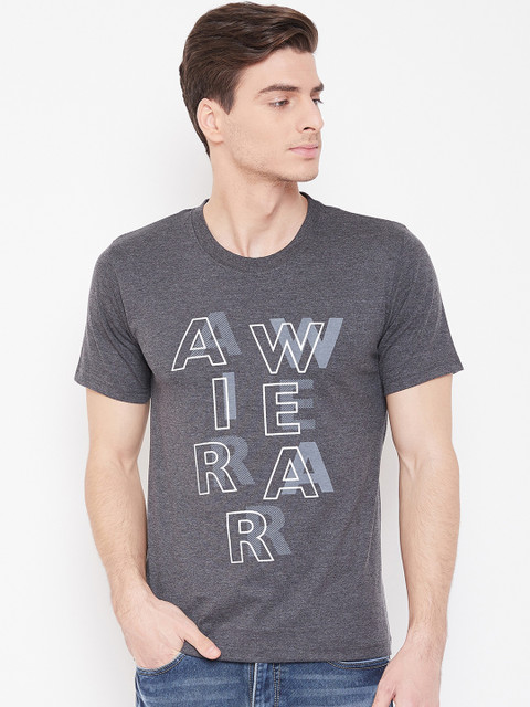 

C9 AIRWEAR Men Charcoal Grey Printed Round Neck T-shirt