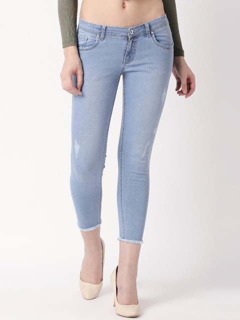 

High Star Women Blue Slim Fit Mid-Rise Low Distress Stretchable Jeans