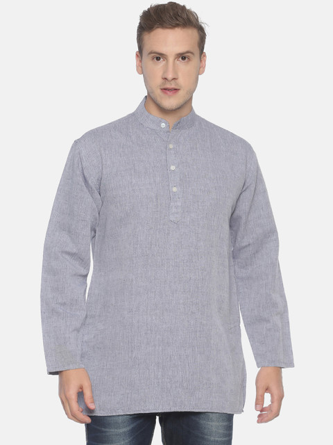 

Sethukrishna Men Blue Solid Straight Kurta