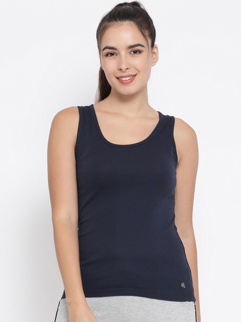 

Macrowoman W-Series Women Navy Blue Solid Tank Top