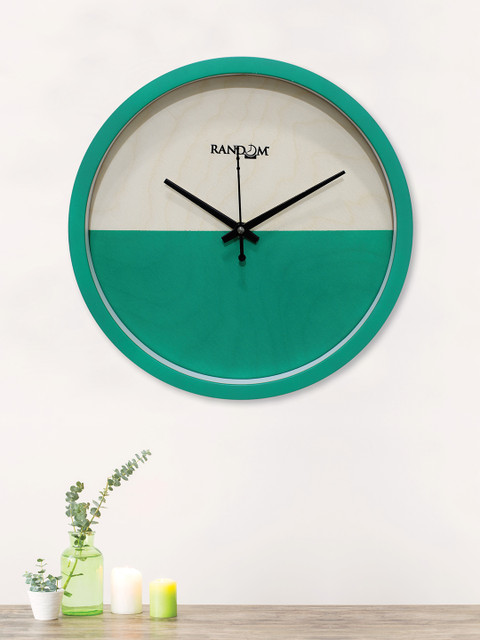 

RANDOM Green & White Round Colourblocked 25Cm Analogue Wall Clock