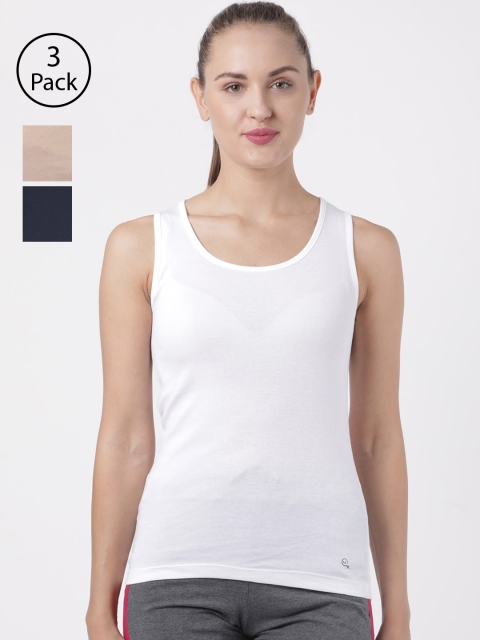 Macrowoman W-Series Women Navy Blue Solid Tank Top
