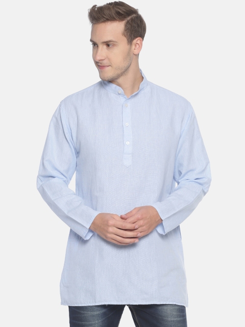 

Sethukrishna Men Blue Solid Straight Kurta