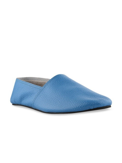 

SKO Men Blue Slip-On Leather Sneakers