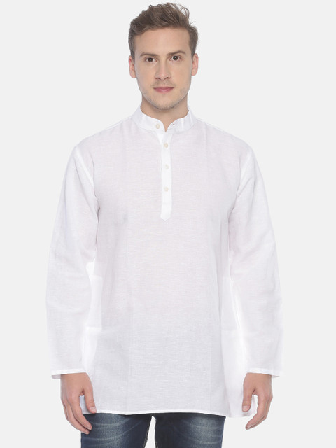 

Sethukrishna Men White Solid Straight Kurta