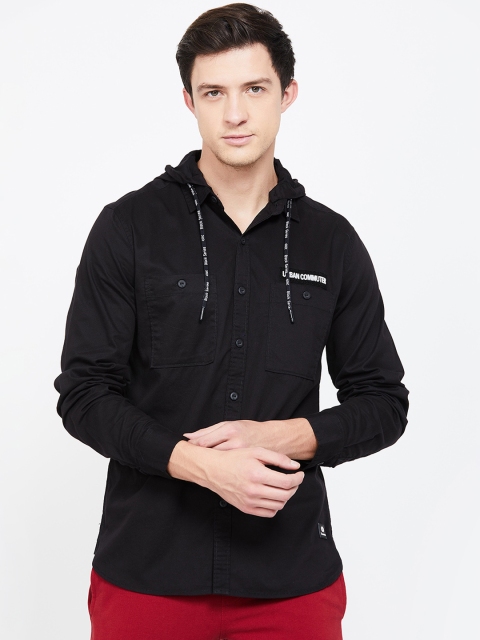 

Bossini Men Black Regular Fit Solid Casual Shirt