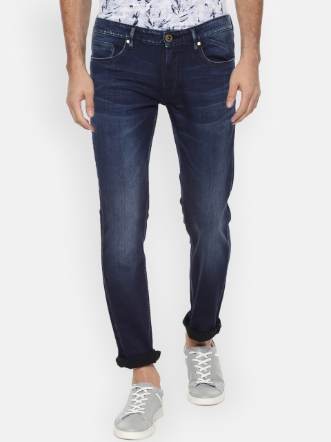 

Louis Philippe Jeans Men Navy Blue Slim Fit Mid-Rise Clean Look Stretchable Jeans