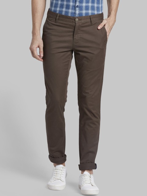 

Parx Men Brown Tapered Fit Solid Regular Trousers