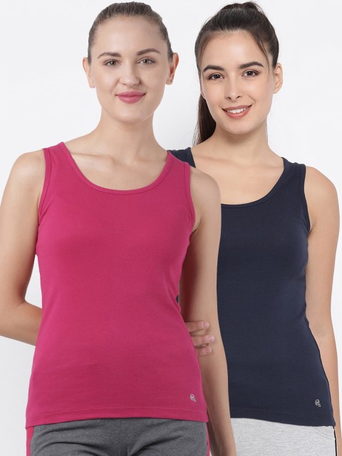

Macrowoman W-Series Women Pack of 2 Solid Tank Tops, Pink