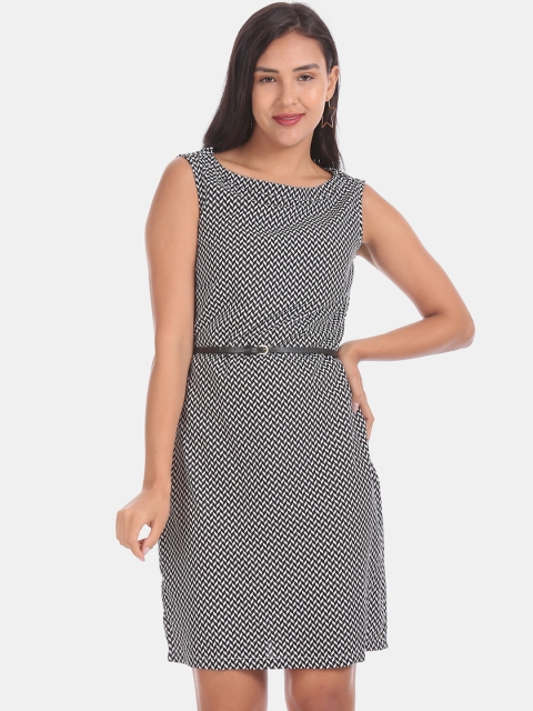 

ELLE Women Black Printed Sheath Dress