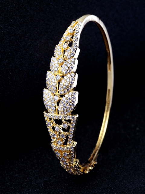 

Bhana Fashion Gold-Plated & White Handcrafted Wraparound AD Studded Bracelet