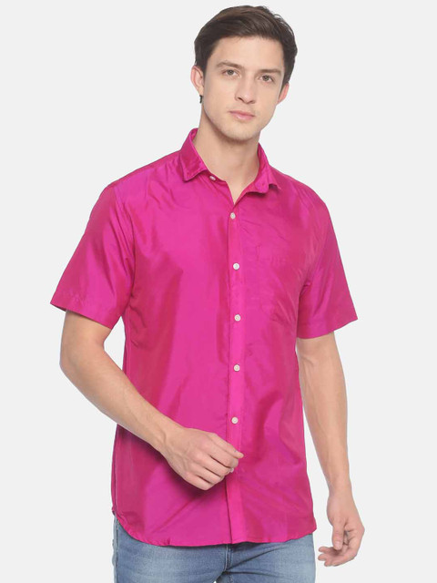 

Sethukrishna Men Pink Standard Tailored Fit Solid Casual Shirt