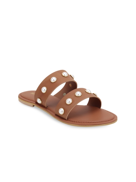 

SCENTRA Women Brown Embellished One Toe Flats