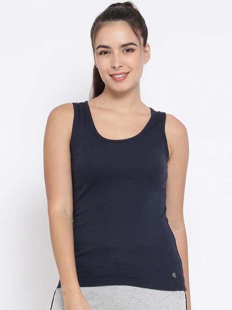 

Macrowoman W-Series Women Pack of 2 Solid Tank Tops, Navy blue
