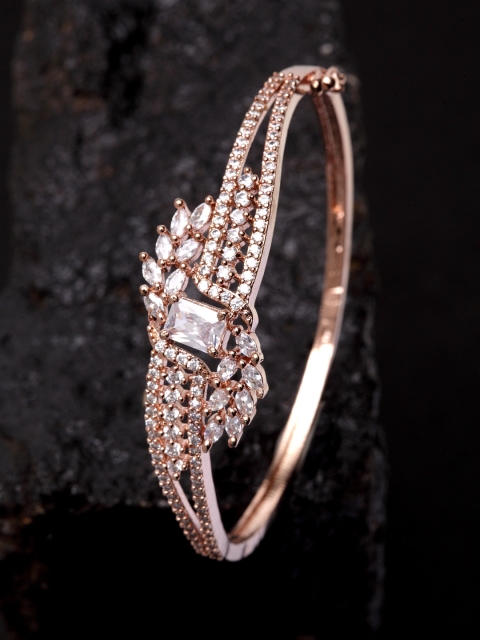 

Bhana Fashion Rose Gold-Plated Handcrafted Bangle-Style Bracelet