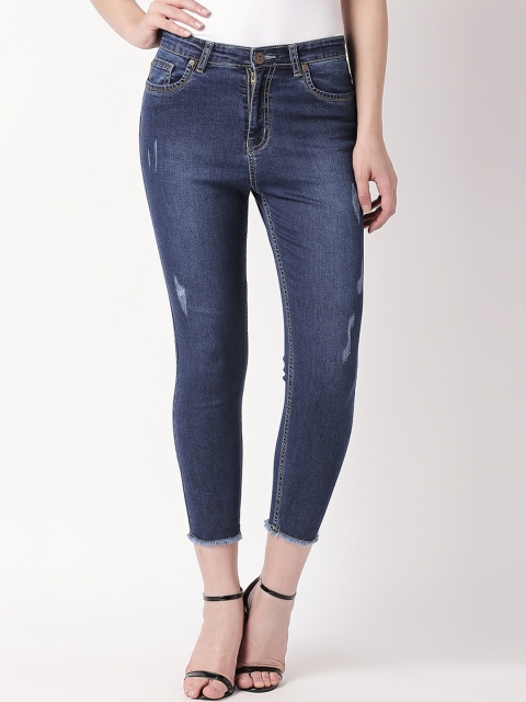 

High Star Women Blue Slim Fit High-Rise Low Distress Stretchable Jeans