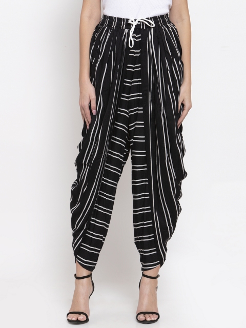 

Jompers Women Black & White Striped Dhoti